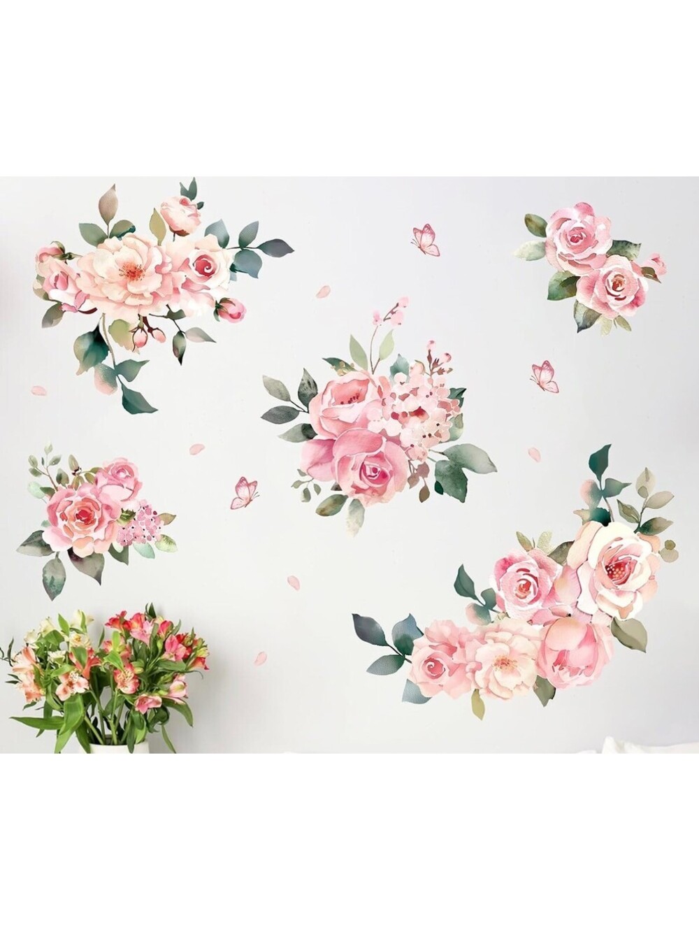 Set of Two Pink Rose Decal Rolls